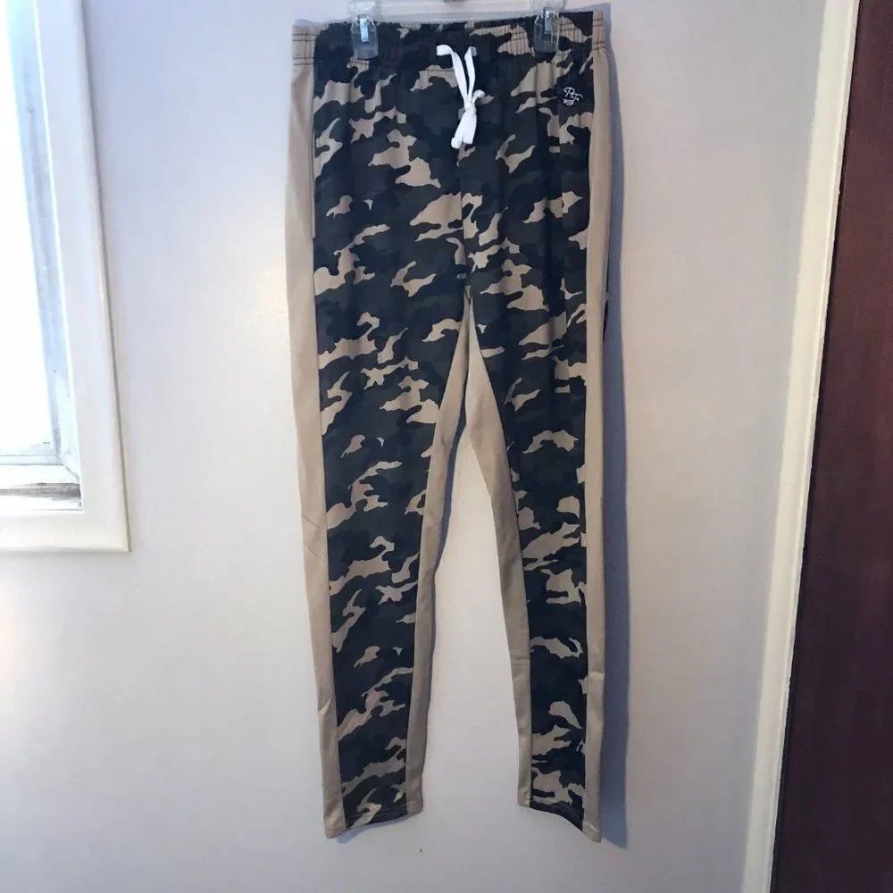 Phat Farm Athletic Sweat Pants Green/tan Men’s  Pocket Drawstring size L.   RB1